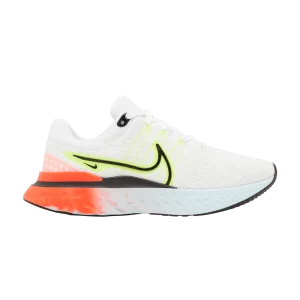 Nike Wmns React Infinity Run Flyknit 3 'White Volt' White/Volt/Bright Crimson/Black DX3351 100