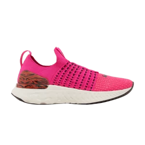 Nike Wmns React Phantom Run Flyknit 2 'Pink Prime Zebra' Pink Prime/Ghost/Habanero Red/Black DQ7649 600