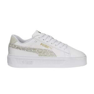 Sneakers Puma Wmns Smash Platform V3 'Laser Cut – White Pristine Gold 'White/Primal/Gold 389403 01