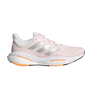 adidas Wmns SolarGlide 5 'White Silver Metallic' Sneakers White Core/Metallic Silver/Orange Flash Light GX5496