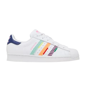 adidas Wmns Superstar 'Multi Jagged Stripes' Sneakers White Cloud/Night Sky/Green GW9783