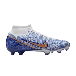 Nike Zoom Mercurial Superfly 9 Academy CR7 MG 'Azulejo' White/Concord/Mid Blue/Metallic Copper DQ5308 182