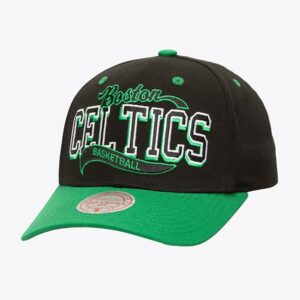 Mitchell & Ness Black Boston Celtics Block Sweep Pro Adjustable Hat Black 1592583