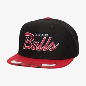 Mitchell & Ness Black Chicago Bulls Big Mouth Snapback Hat Black 1593007