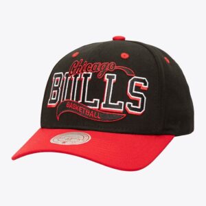 Mitchell & Ness Black Chicago Bulls Block Sweep Pro Adjustable Hat Black 1592578