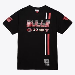 Mitchell & Ness Black Chicago Bulls Speedway Blurred T-Shirt Black 1590529