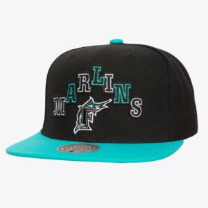 Baseball Cap Mitchell & Ness Black Florida Marlins Cooperstown Collection Uprise Snapback Hat Black 1594016