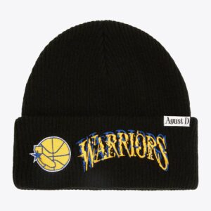 Mitchell & Ness Black Golden State Warriors SUGA Glitch Cuffed Knit Hat Black 1593363