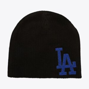 Mitchell & Ness Black Los Angeles Dodgers Varsity Patch Knit Beanie Black 1594258