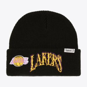 Mitchell & Ness Black Los Angeles Lakers SUGA Glitch Cuffed Knit Hat Black 1593369