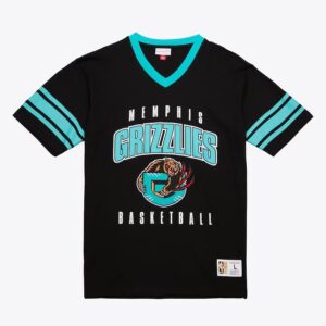 Mitchell & Ness Black Memphis Grizzlies Hardwood Classics Retro Logo V-Neck T-Shirt Black 1590642