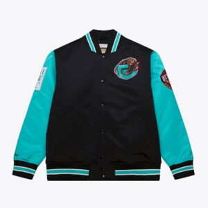 Bomber Jacket Mitchell & Ness Black Memphis Grizzlies Primetime Vintage Satin Full-Snap Jacket Black 1591705