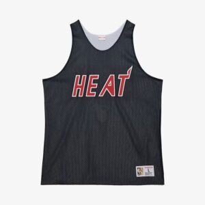 Mitchell & Ness Black Miami Heat Vintage Logo Mesh Practice Tank Top Black 1591439