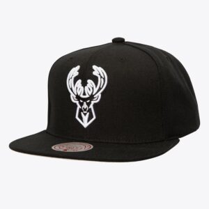 Mitchell & Ness Black Milwaukee Bucks OG Snapback Hat Black 1593443