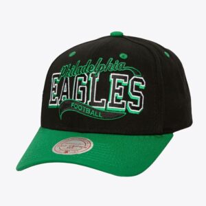 Mitchell & Ness Black Philadelphia Eagles Block Sweep Pro Adjustable Hat Black 1593888