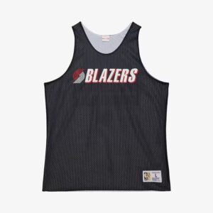 Mitchell & Ness Black Portland Trail Blazers Vintage Logo Mesh Practice Tank Top Black 1591448