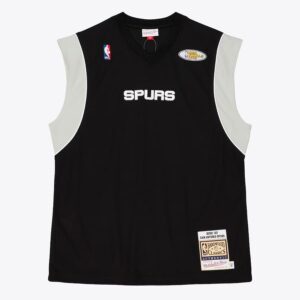 Mitchell & Ness Black San Antonio Spurs 2002-03 Authentic Sleeveless Shooting Shirt Black 1591579