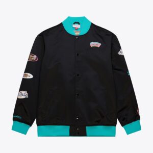 Bomber Jacket Mitchell & Ness Black San Antonio Spurs Team OG 3.0 Satin Full Snap Jacket Black 1591776