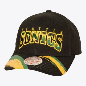 Baseball Cap Mitchell & Ness Black Seattle Supersonics Hardwood Classics Brushed Past Ya Pro Snapback Hat Black 1593387