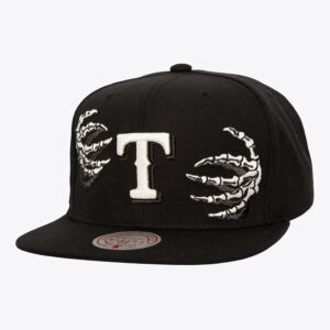 Mitchell & Ness Black Texas Rangers Snapback Hat Black 1593991