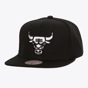 Mitchell & Ness Black White Chicago Bulls Evergreen OG Snapback Hat Black 1592382