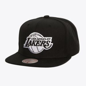 Mitchell & Ness Black White Los Angeles Lakers Evergreen OG Snapback Hat Blue 1592353