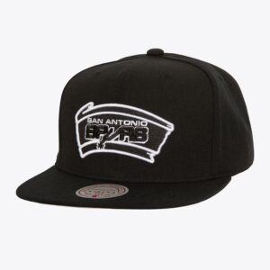 Mitchell & Ness Black White San Antonio Spurs Hardwood Classics Evergreen OG Snapback Hat Black 1592363