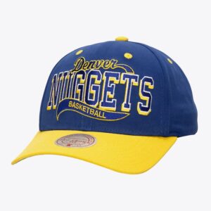 Mitchell & Ness Blue Denver Nuggets Block Sweep Pro Adjustable Hat Black 1592624