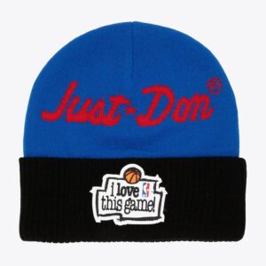 Mitchell & Ness Blue NBA x Just Don Hardwood Classics Cashmere Cuffed Knit Hat Red 1590213