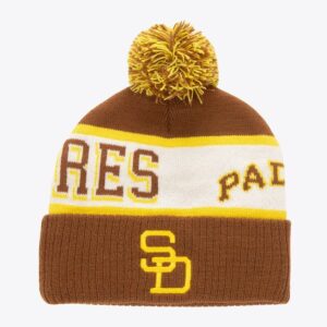 Mitchell & Ness Brown San Diego Padres Cooperstown Collection Block Sweep Cuffed Knit Hat with Pom Brown 1594252