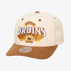 Mitchell & Ness Cream Boston Bruins Vintage Hockey Horizon Pro Crown Snapback Hat Cream 1593773