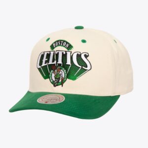 Mitchell & Ness Cream Boston Celtics Horizon Pro Crown Snapback Hat Blue 1592237