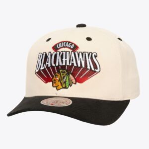 Mitchell & Ness Cream Chicago Blackhawks Horizon Pro Crown Snapback Hat Cream 1593789