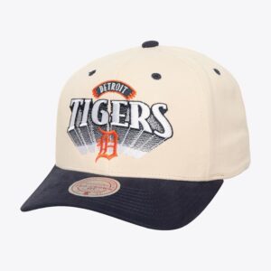 Mitchell & Ness Cream Detroit Tigers Horizon Pro Crown Snapback Hat Blue 1593857