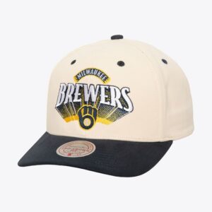 Mitchell & Ness Cream Milwaukee Brewers Horizon Pro Crown Snapback Hat Cream 1593869