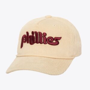 Baseball Cap Mitchell & Ness Cream Philadelphia Phillies Cooperstown Collection Corduroy Deadstock Snapback Hat Cream 1594240