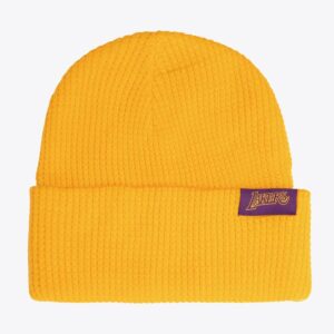 Mitchell & Ness Gold Los Angeles Lakers Hardwood Classics Leggo My Waffle Cuffed Knit Hat Yellow 1593606