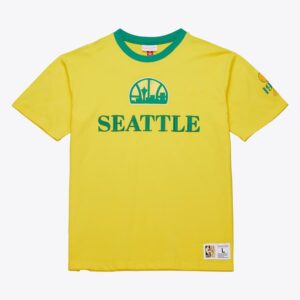 Mitchell & Ness Gold Seattle SuperSonics Team OG 3.0 Vintage T-Shirt Yellow 1590313