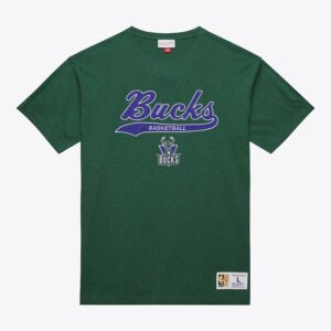 Mitchell & Ness Green Milwaukee Bucks Vintage Logo Legendary Slub T-Shirt Dark blue 1590883