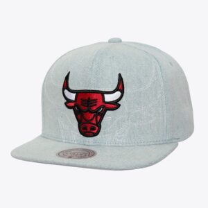 Mitchell & Ness Light Blue Chicago Bulls Denim Stitcher Snapback Hat Blue 1593096