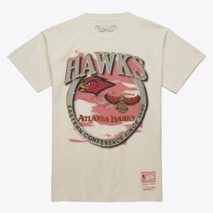 Mitchell & Ness Natural Atlanta Hawks Hardwood Classics Crown Jewels T-Shirt Beige 1591250