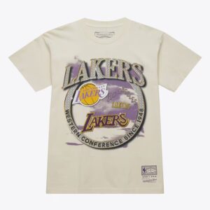 Mitchell & Ness Natural Los Angeles Lakers Hardwood Classics Crown Jewels T-Shirt Beige 1591198