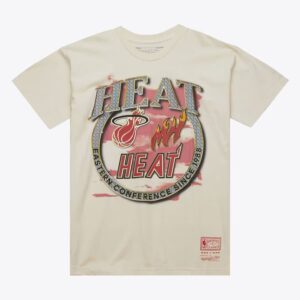 Mitchell & Ness Natural Miami Heat Hardwood Classics Crown Jewels T-Shirt Beige 1591272