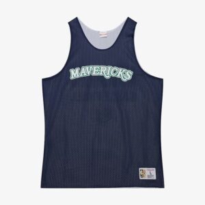 Mitchell & Ness Navy Dallas Mavericks Vintage Logo Mesh Practice Tank Top Blue 1591457