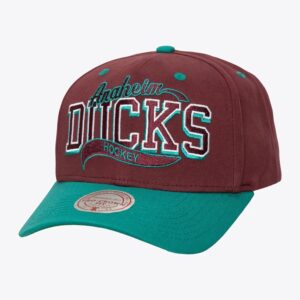 Mitchell & Ness Purple Anaheim Ducks Block Sweep Pro Vintage Adjustable Hat Burgundy 1593938