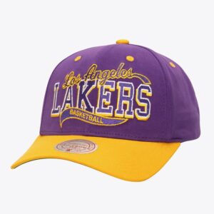 Mitchell & Ness Purple Los Angeles Lakers Block Sweep Pro Adjustable Hat Violet 1592634