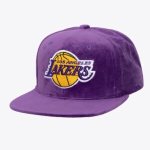 Mitchell & Ness Purple Los Angeles Lakers Velor Snapback Hat Violet 1592547