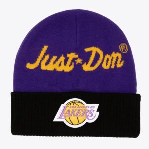 Mitchell & Ness Purple Los Angeles Lakers x Just Don Hardwood Classics Cashmere Cuffed Knit Hat Violet 1593357