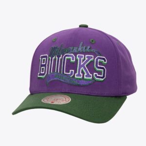 Mitchell & Ness Purple Milwaukee Bucks Block Sweep Pro Adjustable Hat Violet 1592629