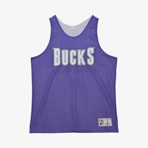 Mitchell & Ness Purple Milwaukee Bucks Vintage Logo Mesh Practice Tank Top Violet 1591397